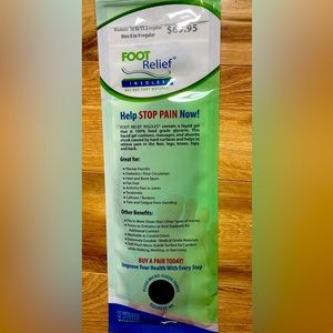 Foot Relief Insoles Womens size 10-11.5 or Mens size 8-9 regular